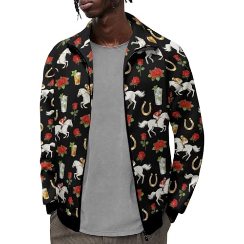 Image of Men's Lightweight Jackets Casual Full Zip Fleece Jacket Men Coats Fashion Long Sleeve Sweatshirt