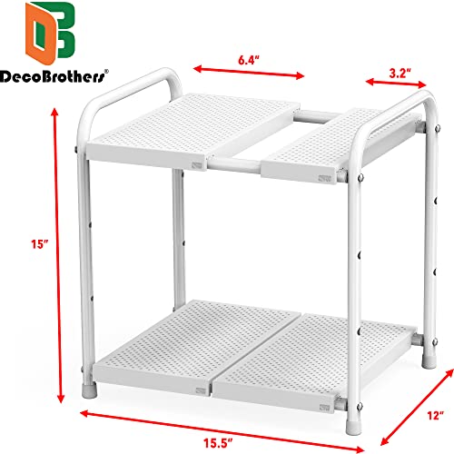 Under Sink 2 Tier Shelf Organizer for Deco Brothers - White