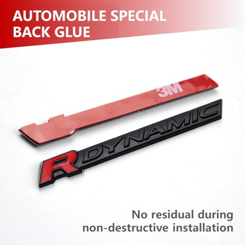 Image of Special Vechicle Symbol R-Dynamic Sports 3D Badge,Car Body Trunk Fender R-Dynamic Emblem Logo Sticker Compatible with Jagvar Land R0ver Accessories (R Black)