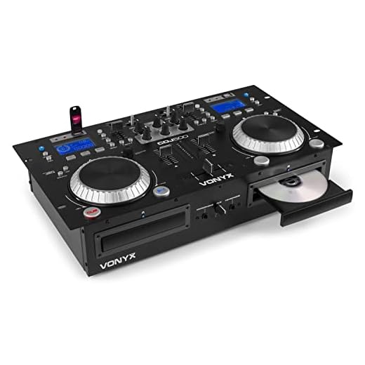 Mesa de mezclas controladora, reproductor de CD, DJ Vonyx CDJ500 (con amplificador integrado de 2 x 100 W, 90 dB, 20-20000 Hz, RCA, 115-240 V)