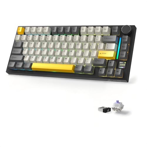 ATTACK SHARK X820Ultra �Q�[�~���O�L�[�{�[�h �M�t�g�X�C�b�` �u�����h 3WAY�ڑ� ���� �L�� Bluetooth ���C�����X ��x�� �m�u�t��TFT�X�}�[�g�f�B�X�v���C �e���L�[���X �p���z�� �K�X�P�b�g�}�E���g 4000mAh 