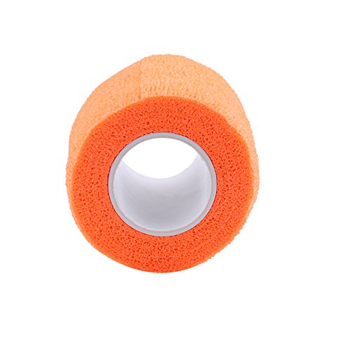 5 Rolls Sport Tape, Self Adhesive Bandage Knee Ankle Finger Joints Wrap Sports Care (Fluorescent Orange)