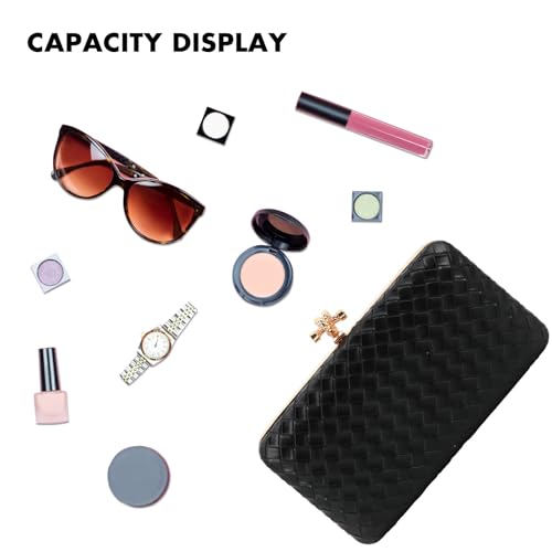Image of Gold Clutch Purses for Women, Branch Clasp Pleated Evening Bag, Wedding Handbag for Prom, Cocktail & Formal Events