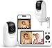 momcozy BM04 Video Babyphone mit 2 Kameras & App, 1080P 5-Zoll WLAN Babyfone Monitor, 4X Zoom, Bewegungs- & Weinerkennung, sicherer Zaun, klare Nachtsicht, 2-Wege-Gespräch, Foto- & Videoaufzeichnun