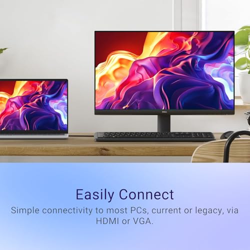 Image of Dell 24 inch Monitor, FHD (1920 x 1080), 100Hz, IPS Panel, AMD FreeSync, 5ms, VESA, Low Blue Light, Flicker Free, Anti-Glare, HDMI & VGA, Ultra-Thin bezels, Tilt Adjustment, Black