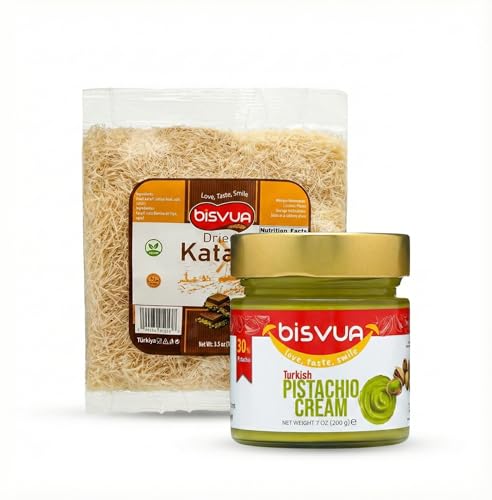 Bisvua Gourmet Dessert Duo: Dried Kataifi (100g) + Pistachio Cream