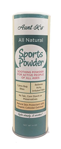 Aunt K's Sports Powder | 100% All-Natural and Safe - Talcum-Free/Cornstarch-Free Anti-Chafing Powder for Athletes & Bicyclists