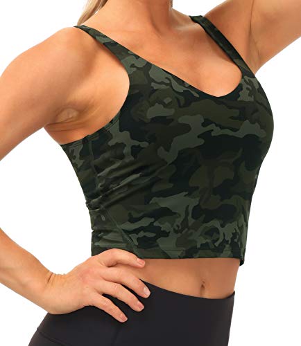 Image of THE GYM PEOPLE Womens' Sports Bra Longline Wirefree Padded with Medium Support