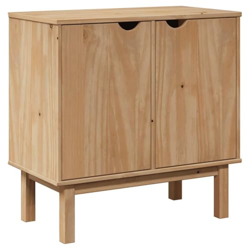 Cómoda de madera maciza de pino OTTA 75x40x75 cm un mueble auxiliar robusto acabado en cera 2