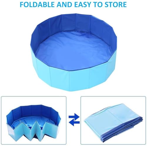 Foldable Pet Paddling Pool, Puppy Swimming Pool, Portable Dog Pool, Dog Paddling Pool, Can be Used as Paddling Pool for Dogs, Dog Bathtub, Fish Pond, Blue, 50 x 10cm - Image 4