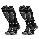 visionreast 2 Paar Skisocken Herren & Damen Merino Wollsocken Atmungsaktive Skistrümpfe Kompressionsstrümpfe Kniehoch für Wintersport, Snowboard Thermosocken