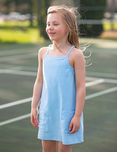 Arshiner Girls Dress with Shorts Casual Summer Spaghetti Straps One Piece Romper Dresses with Pockets for Kid 5-15 Y3