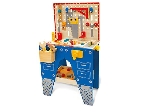 Teorema Giocattoli- Banco Lavoro In Legno H. 81 Cm, Colore Blu, 40620