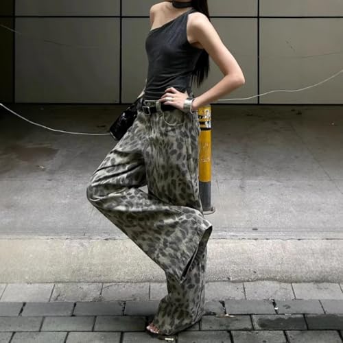 LRF Leopard Print Jeans Hip Hop Jeans High Waisted Jeans Y2k Jeans Trendy Jeans Oversized Jeans Casual Jeans Streetwear3