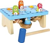 klopfbank holz lidl Aus robustem Holz gefertigt small foot Klopfbank Hau den Vogel aus Holz, buntes Design mit Zahlenspiel, inkl. Holzhammer, ab 12 Monaten, 5807