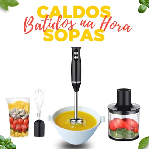 Mixer Vertical Turbo Chef Whey Bebidas Gelada Sucos 4 em 1 500W Preto 110v - Mixer, Triturador e Bat