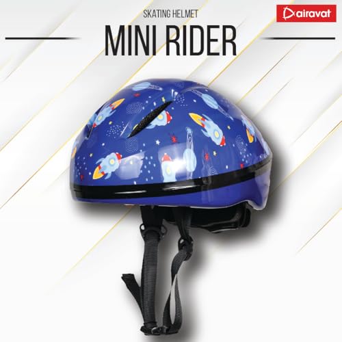 Image of Airavat Mini Rider Kids Cycling & Skating Helmet, Aerodynamic Shape, Size Adjustable with Quick Release Buckle (Blue, Small (49-53 cm))