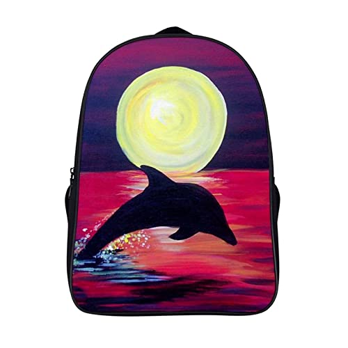 Sac à dos scolaire pour enfants dauphin classique sac d'école 3D mixte 40x28x16cm