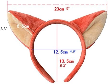 Miniatura 6 de Elaine Room Diadema con orejas de zorro, para Navidad, fiesta de cumpleaños, Halloween, disfraz para niñas, niños y adultos