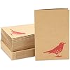 Best Paper Greetings Blank Note Cards with Bird Design - 4 x 6 In, Brown, 36-Pack, Rustic - Kraft Paper Notecards & Envelopes