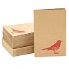 Best Paper Greetings Blank Note Cards with Bird Design - 4 x 6 In, Brown, 36-Pack, Rustic - Kraft Paper Notecards & Envelopes