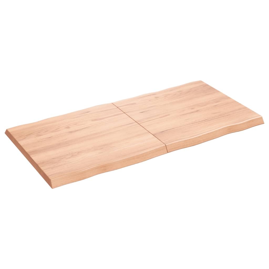 vidaXL Piano Tavolo Marrone Chiaro 120x60x(2-4) cm Rovere Non Trattato