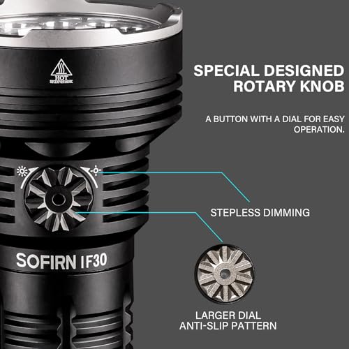 Sofirn IF30 Powerful Torch 12,000 Lumens Ultra Bright Flashlight with Spotlight and Floodlight IPX8 Water Resistance LED Search Light for Home and Outdoor - Image 4