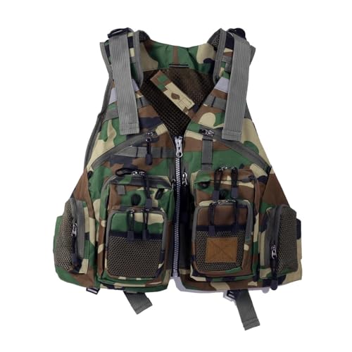 Chaleco de Kayak Unisex Ajustable Alta Flotabilidad Ligero Malla Transpirable Multi-Bolsillos para Kayak Pesca Barco Actividades Acuáticas(B)
