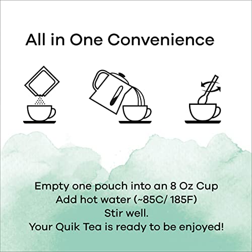 Quiktea Mint (Pudina) Ginger Chai Tea Latte - 10 Count Single Box - All Natural & Preservative Free Authentic Instant Chai Tea - Just Add Hot Water! (Unsweetened) #TOP4
