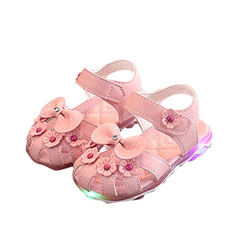 Kids Sandals Girls Sandals Princess Shoes Dancing Shoes Shoes Crystal Bowknot Infant Kids Girls Flowers Shoes Girls (Pink, 6.5 Toddler)2