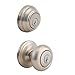 Kwikset 992 Juno Entry Knob and Double Cylinder Deadbolt (Keyed on both side) Combo Pack featuring SmartKey in Satin Nickel