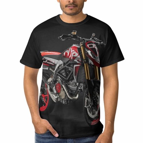 T-Shirt Moto Homme Col Rond Confortable Anti-Transpiration en Été