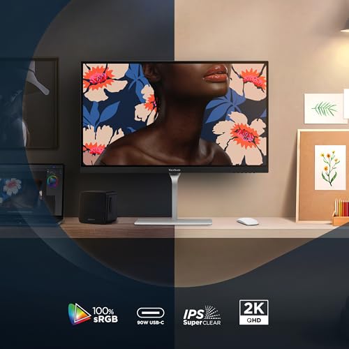 Image of Viewsonic VP Series VP2766-2K Monitor PC 27 in [27] 2560 x 1440 Pixel Quad HD LED Argento, Nero (27IN DCI-P3 16:9 Wide LCD 2560 - X 2440 HDMIX1 TYPE C1[PD90W] USB)