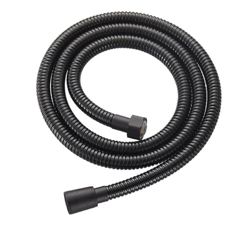 Manguera Ducha Manguera de ducha acero inoxidable 1,5 m, flexible, negra, larga, for baño, extensión manguera, tubo tracción plomería, accesorios(Black)