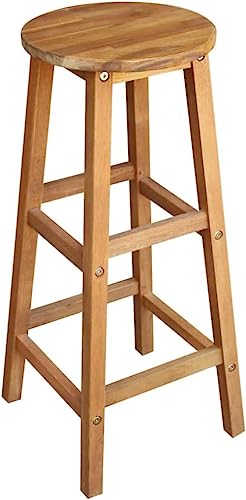 Image of OGESTA Classic Solid Wood Saddle-Seat Kitchen Counter Stool Set of one| Dark Teak Wood Polish | Bar Stool | Bar Chair | Haigh Stool (Desgin-5)