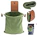 Dreamtop Gewachste Leinen-Futtertasche, faltbare Ledergürteltasche mit verstellbarem Schnallenriemen für Outdoor, Wandern, Sammeln von Schätzen und Muscheln, Beeren, Nüssen, grün,