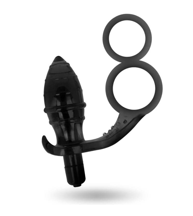 Plug anal double anneau noir pour une stimulation stable et prolonge - 3