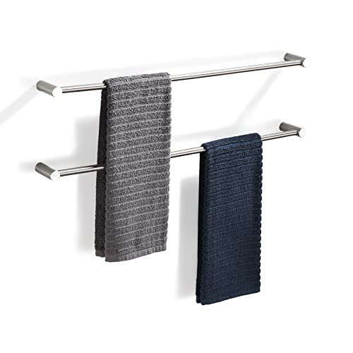 BVL Lot de 2 Porte-Serviettes brossés en Acier Inoxydable 304, 60 cm, Support Mural pour Salle de Bain Cover
