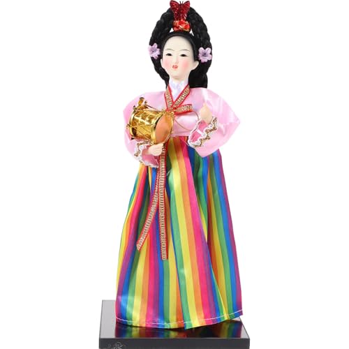 ERINGOGO Muñeca de Estilo Coreano 30 cm Hecha a Mano, Adorno de Mesa con Base Plana, decoración para el hogar, muñeca de Tela Artesanal, Pieza única con Colores y Estilos aleatorios