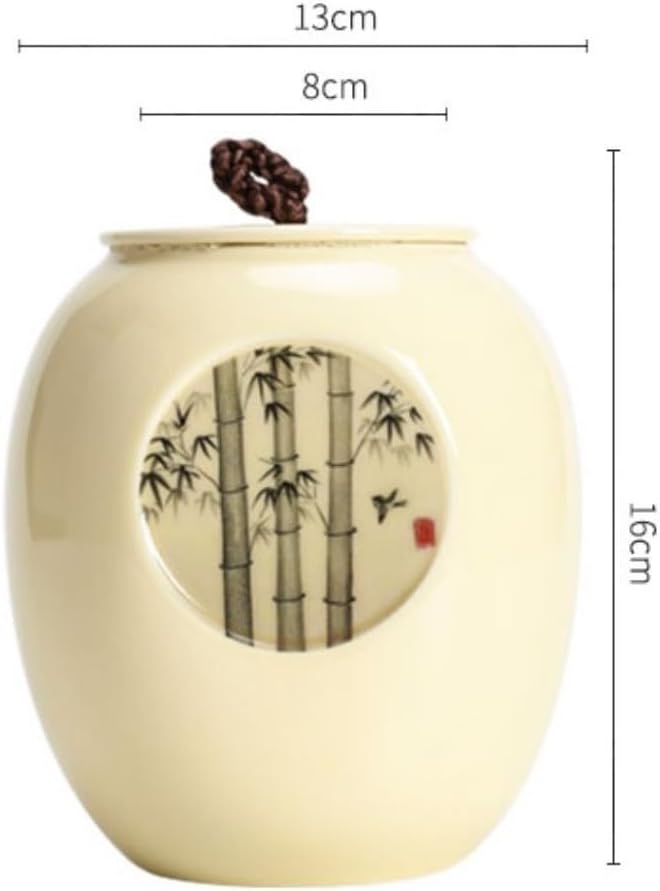 SONGCHAO Sugar Jar Household Tea Storage Jar Ceramic Black Tea Loose Tea Storage Jar Chinese Medicine Jar Suitable for Families, Hotels and Cafes Tea Canister (Color : B)