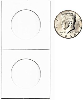 Amazon Com New 100 Pcs Half Dollars Size 2x2 Mylar Cardboard Coin Flips For Storage 50 Cent Holder Office Products