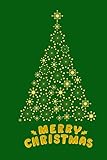  Christmas Tree Lights Green Gold Hardcover: Home School Office Notebook