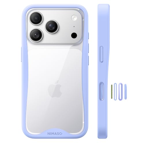 NIMASO iPhone 18 Pro/17 Pro�p �N���A �P�[�X ���ϖh�~ �悢����S�n �ϏՌ� ���C�����X�[�d�Ή� �O���C�V���[ | ��Phone 18Pro/17Pro�Ή��i6.3�C���`�j�J�����R���g���[���{�^���t�� �����݌v �X�}�z�P�[�X ��