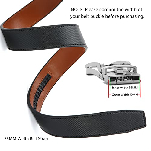 Chaoren Ratchet Belt Replacement Strap 1 3/8”, Leather Belt Strap For 40Mm Slide Click Buckle #TOP1