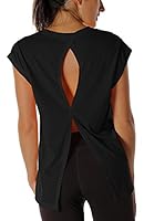 Algopix Similar Product 5 - icyzone Open Back Workout Top Shirts 