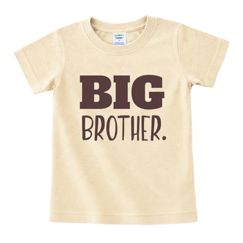 Big Brother Shirt for Toddler Promoted to Best Big Brother Announcement Baby Boys (US, Age, 10 Years, 12 Years, Ivory Beige)
