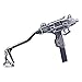 YQT Juego 1 / 6 Metal mini Uzi modelo de ametralladora acción figuras de arte juguetes serie llavero regalo