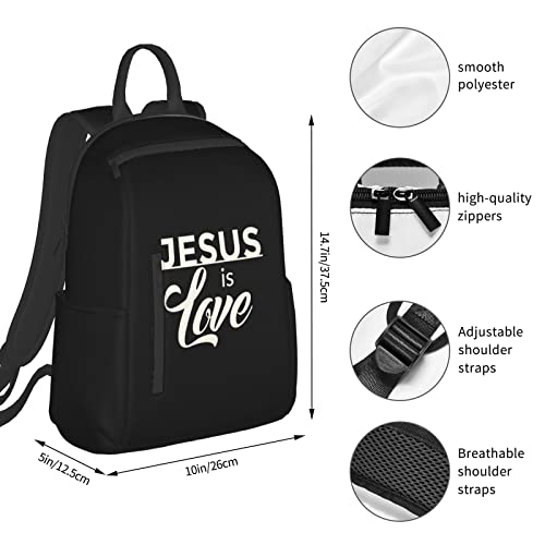 Yeshua Jesus Christian Backpack Bags Adjustable Casual Daypack Rucksack Travel Holder Bookbags For Women Men Adult 17 Inches3