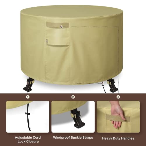 Feuerstelle Abdeckung rund für Feuerstelle 61 cm - 86 cm 600D Wasserdicht Heavy Duty Feuerstelle Abdeckung, Outdoor Kaminabdeckung – Bild 4