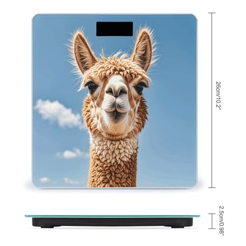 Balanza digital Alpaca Llama de vidrio templado para baño miniatura 2